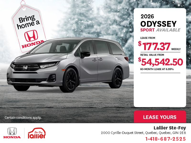 Get the 2026 Honda Odyssey!