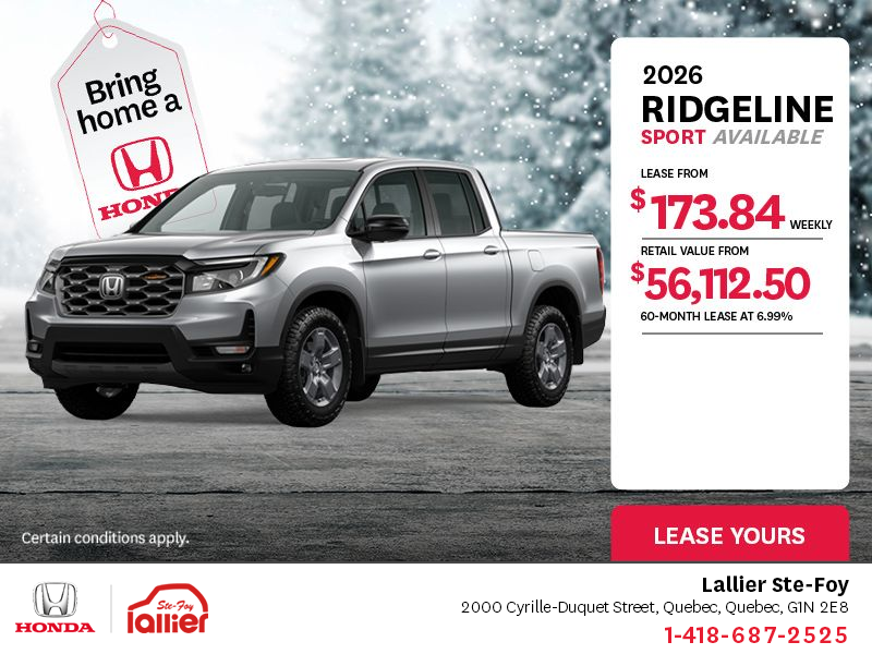 Get the 2026 Honda Ridgeline!