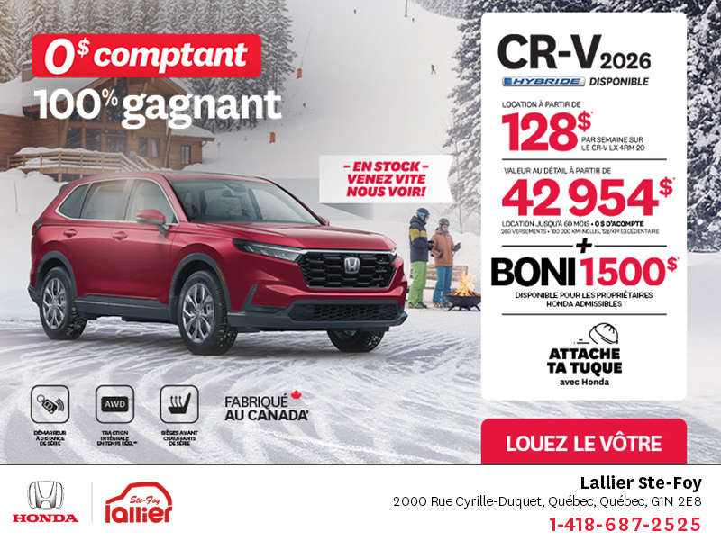 Obtenez le Honda CR-V 2026!