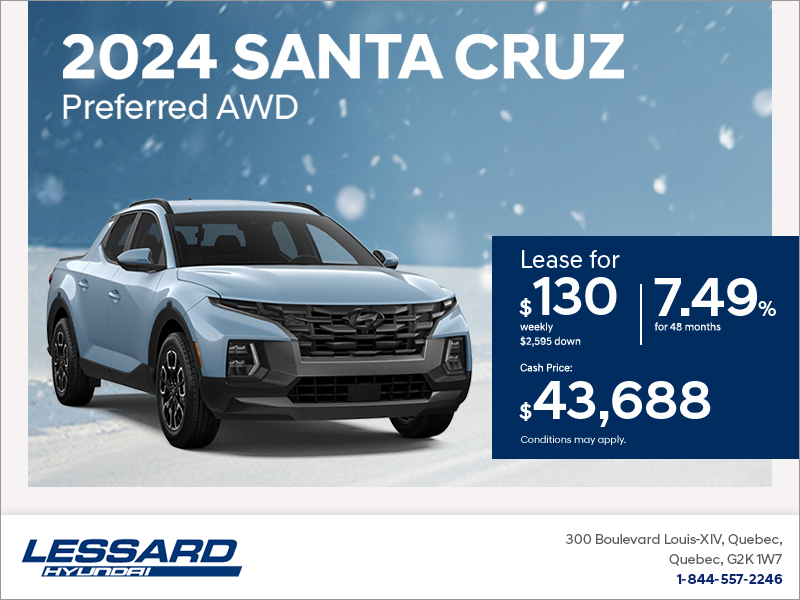 Lessard Hyundai in Qu bec Get the 2024 Santa Cruz