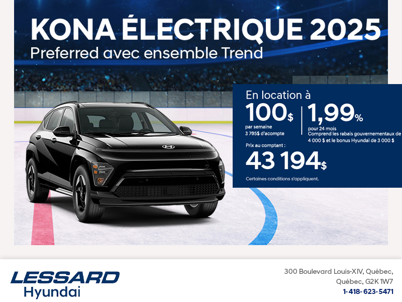 Procurez-vous le Hyundai Kona Electric 2025