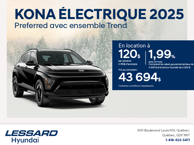 Procurez-vous le Hyundai Kona Electric 2025