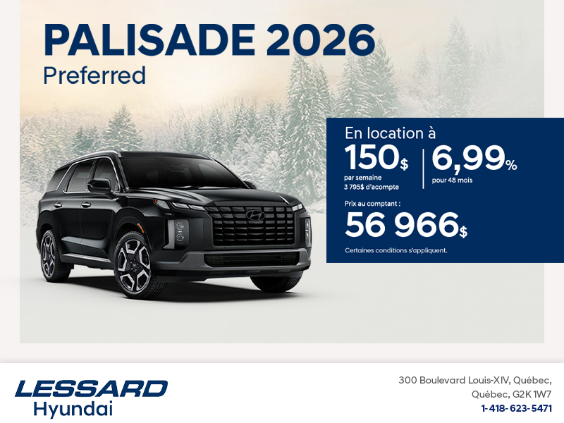 Procurez-vous le Hyundai Palisade 2026