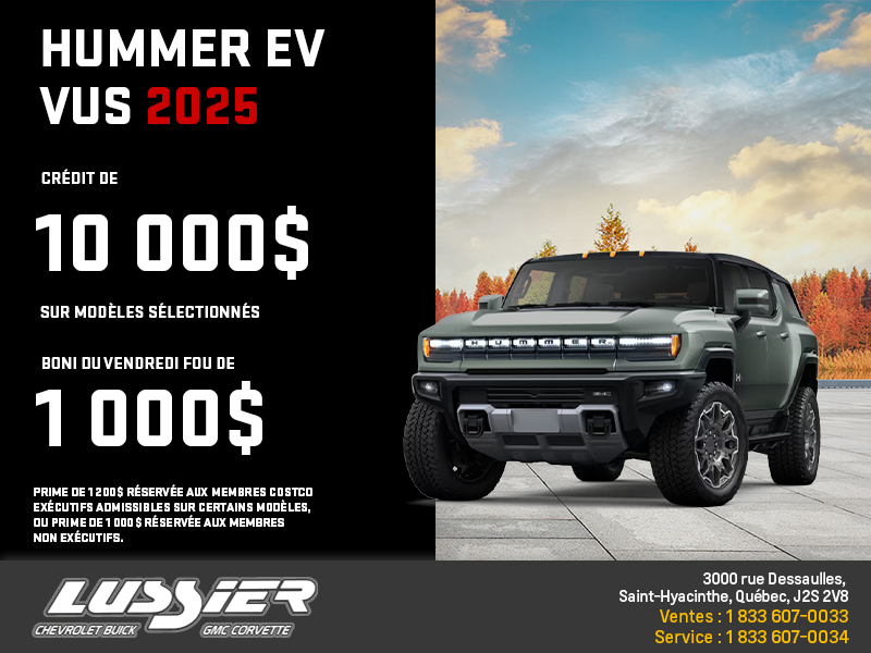 Le GMC Hummer EV VUS 2025