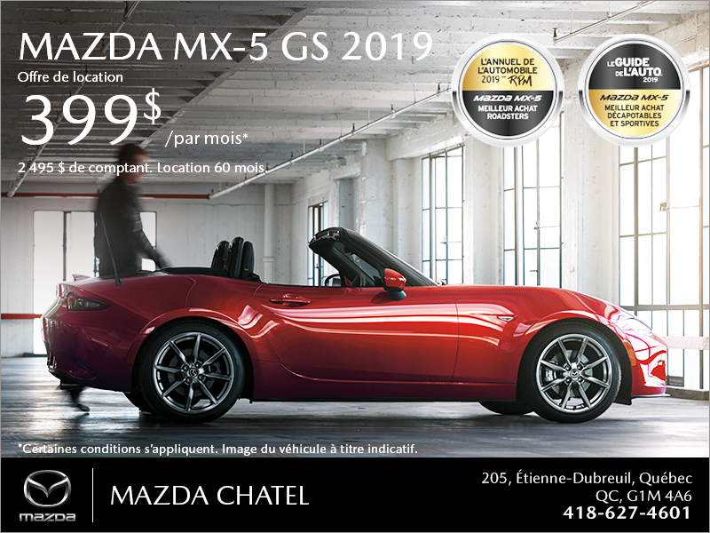 Procurez-vous la Mazda MX-5 2019!