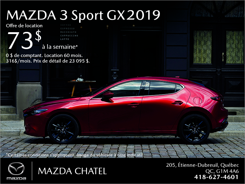 Procurez-vous la Mazda3 Sport 2019!