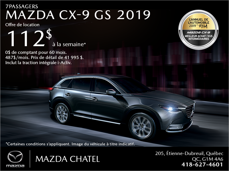 Procurez-vous le Mazda CX-9 2019!