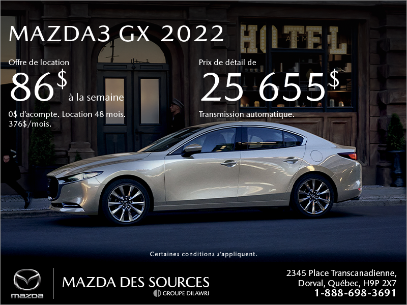 Procurez-vous la Mazda3 2022!