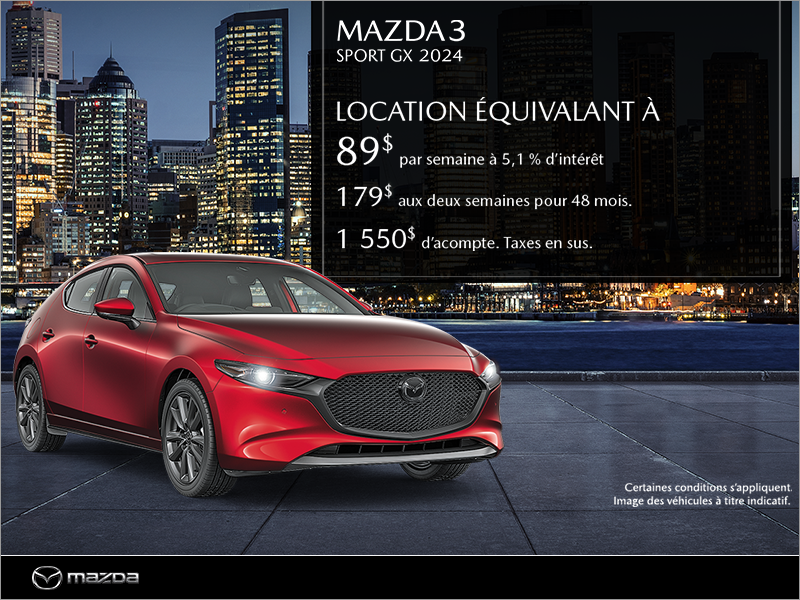 Procurez-vous la Mazda3 Sport 2024 aujourd'hui!