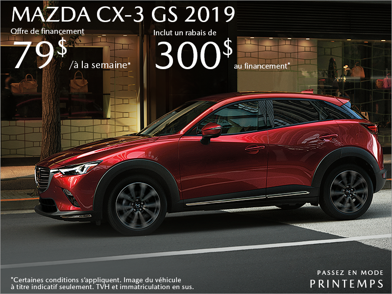 Procurez-vous la Mazda CX-3 2019 aujourd'hui!