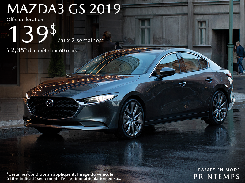 Procurez-vous une Mazda3 2019 aujourd'hui!