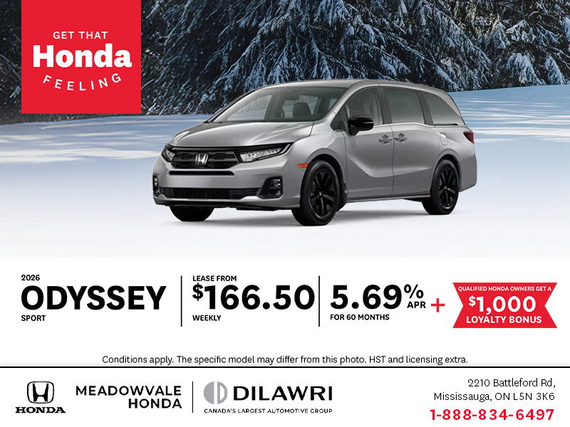 Get the 2026 Honda Odyssey!