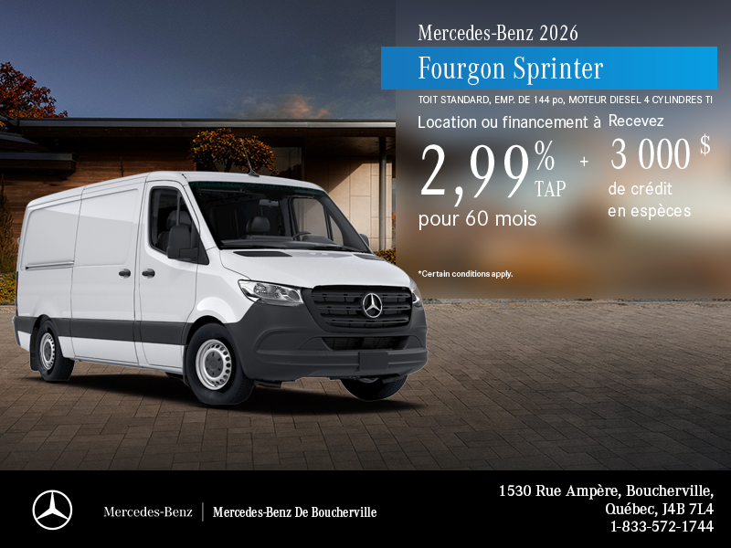 Mercedes-Benz Sprinter Cargo Van 2500 2026