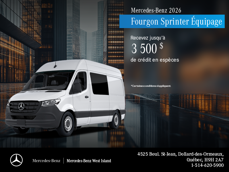 Fourgon Sprinter Équipage 2026.