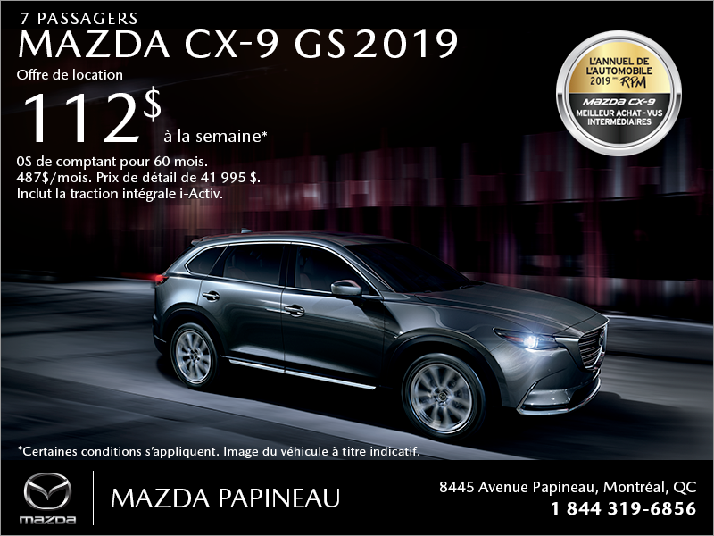 Procurez-vous le Mazda CX-9 2019!