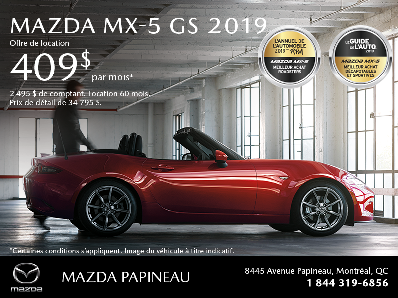 Procurez-vous la Mazda MX-5 2019!