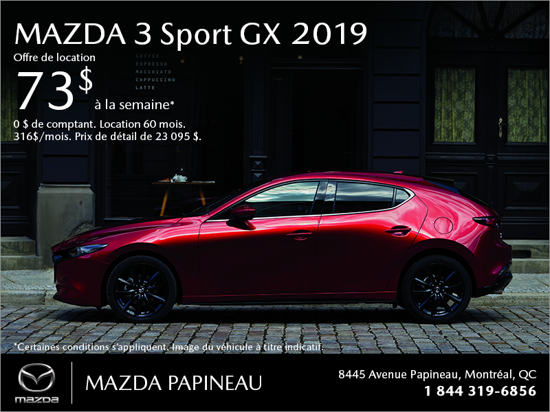 Procurez-vous la Mazda3 Sport 2019!
