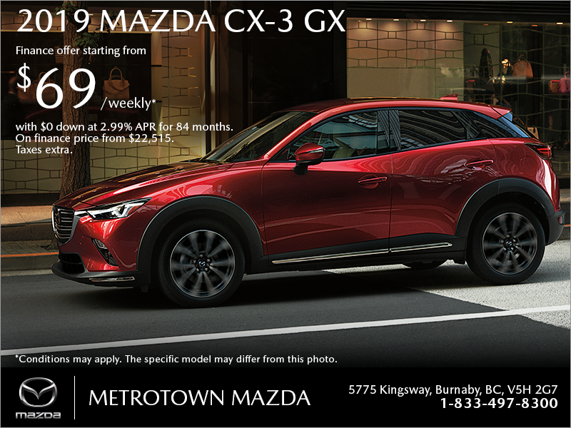 Get the 2019 Mazda CX-3 today!
