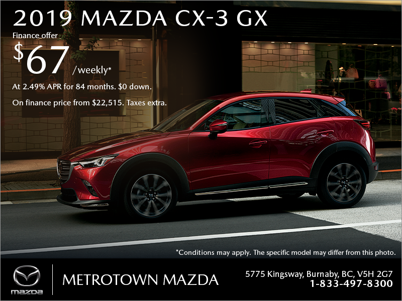 Get the 2019 Mazda CX-3 today!