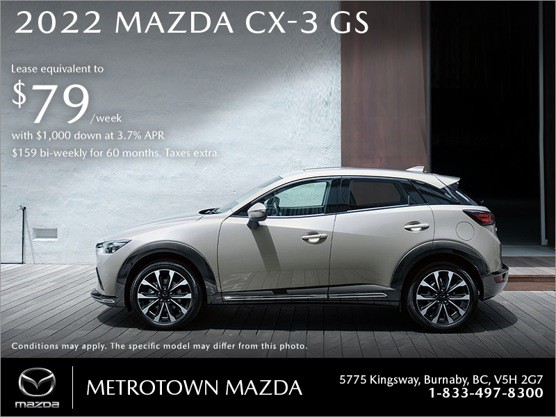 Get the 2022 Mazda CX-3 today!