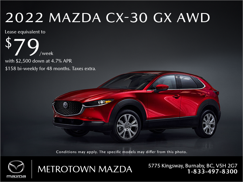 Get the 2022 Mazda CX-30 today!