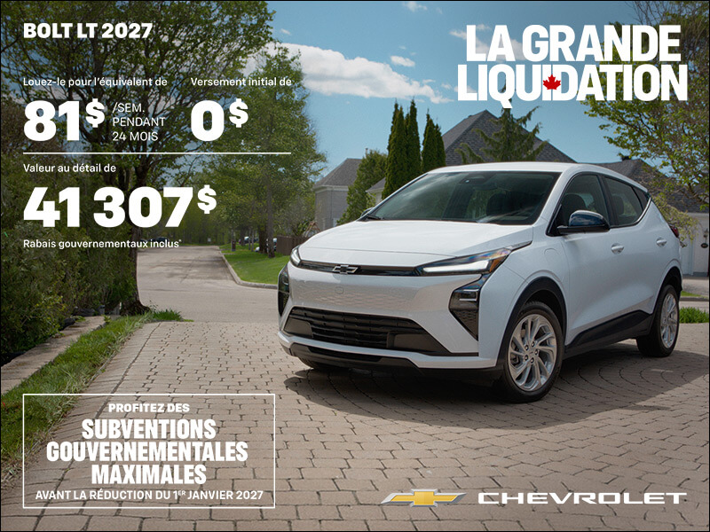 Procurez-vous le Chevrolet Bolt LT 2027