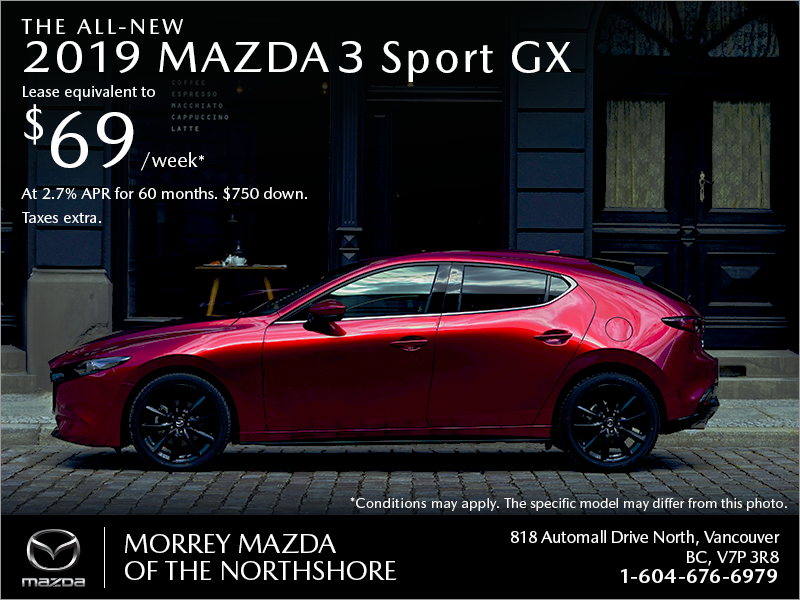 Get the 2019 Mazda3 Sport today!