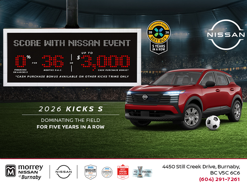 Get the 2026 Nissan Kicks S Today!