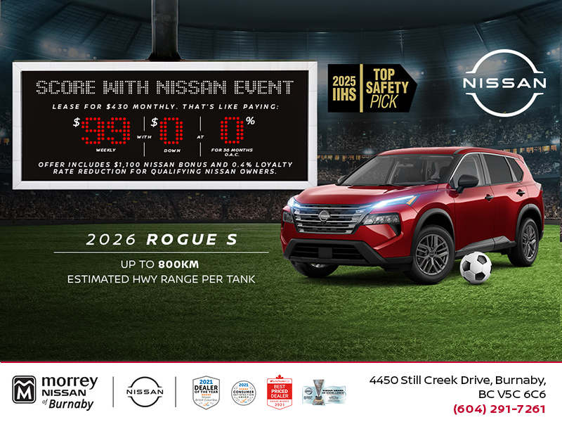 Get the 2026 Nissan Rogue S Today!