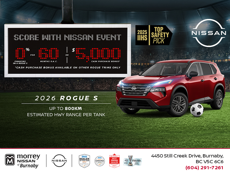 Get the 2026 Nissan Rogue S Today!