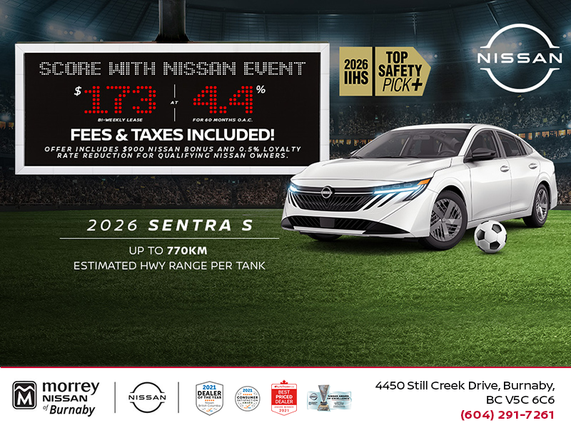 Get the 2026 Nissan Sentra S Today!