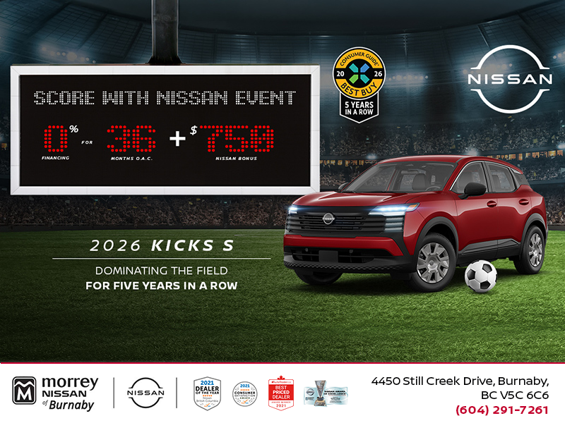 Get the 2026 Nissan Kicks S Today!