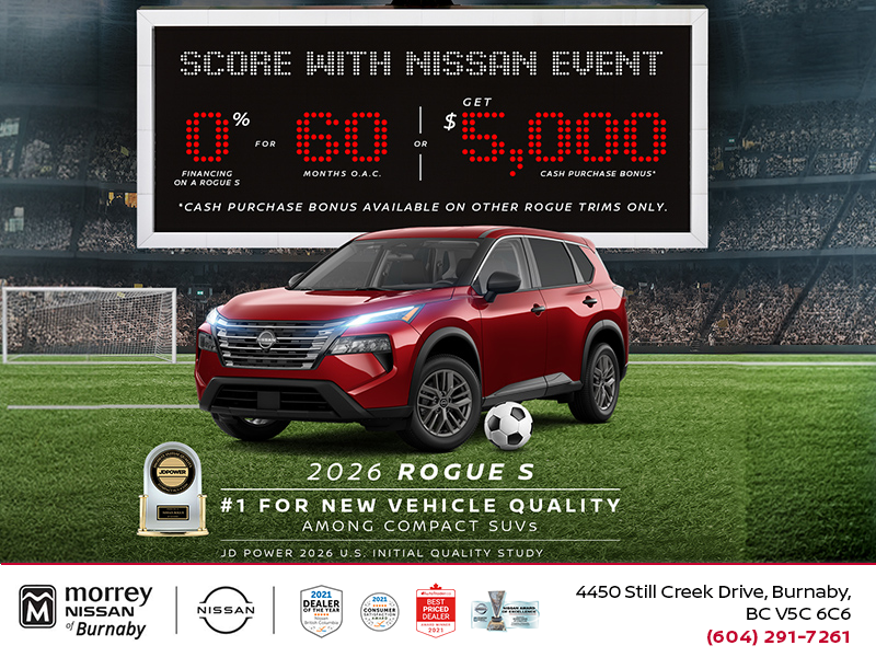 Get the 2026 Nissan Rogue S Today!