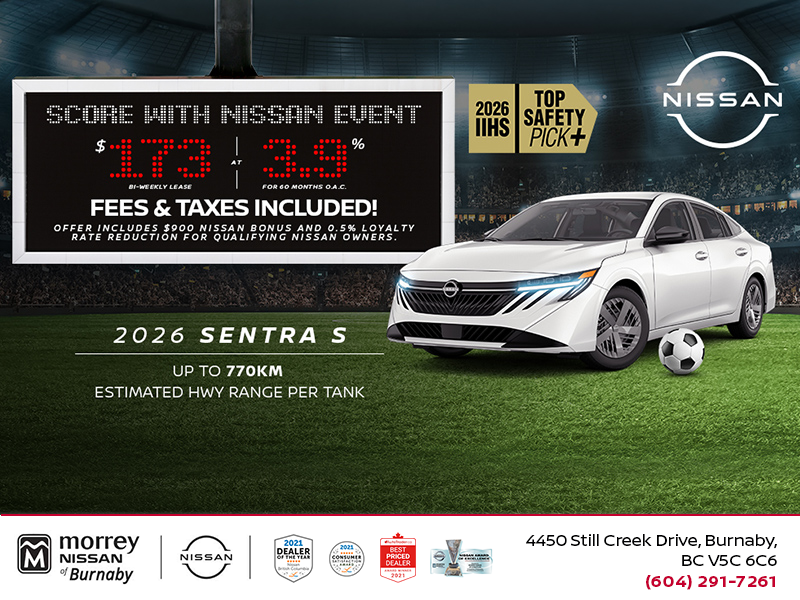 Get the 2026 Nissan Sentra S Today!