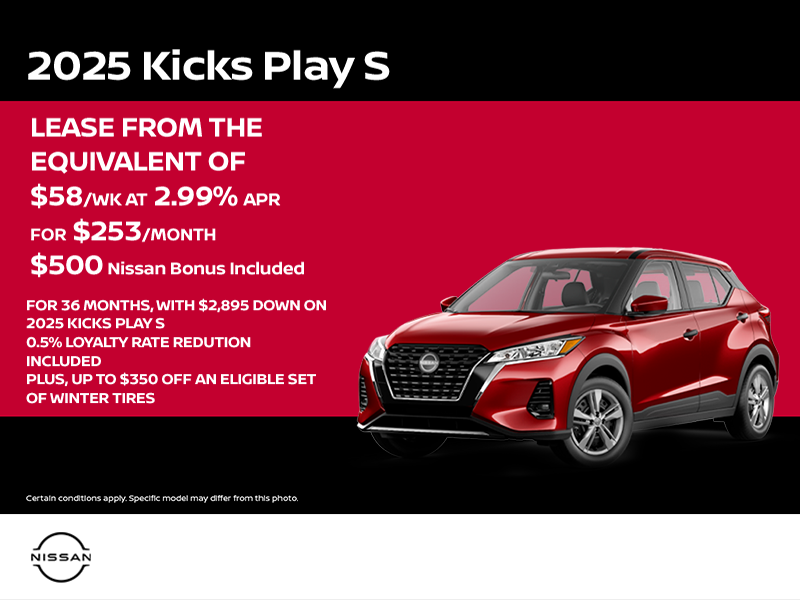 Get the 2025 Nissan Kicks Play S Today!