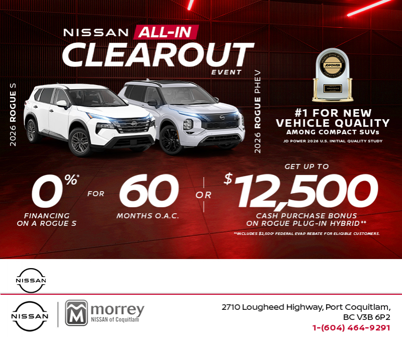 Get the 2026 Nissan Rogue S and Phev Today!