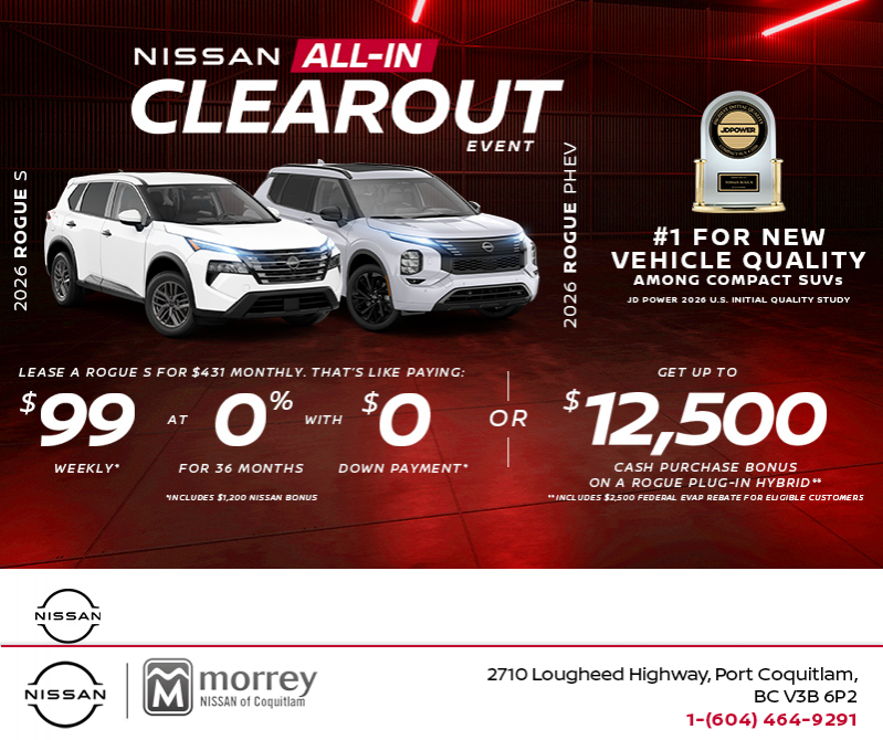Get the 2026 Nissan Rogue S and Phev Today!