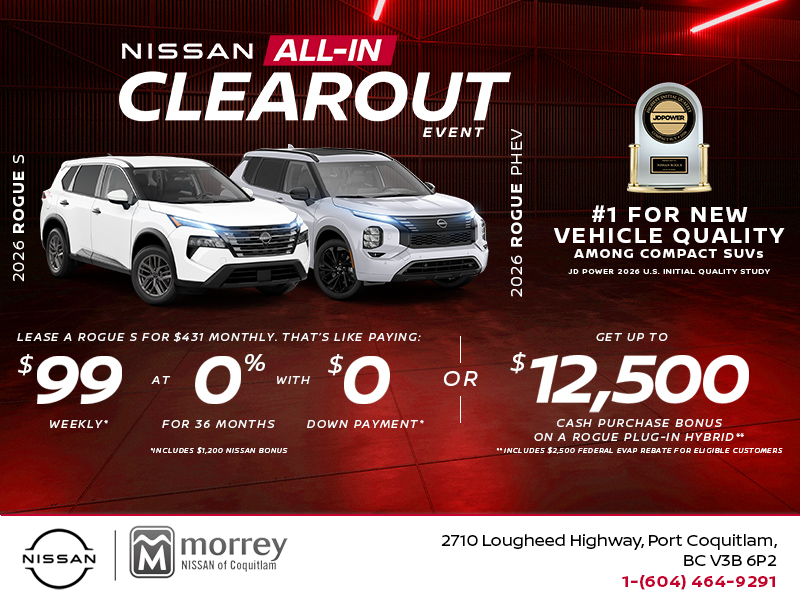 Lease the 2026 Nissan Rogue S and Phev Today!
