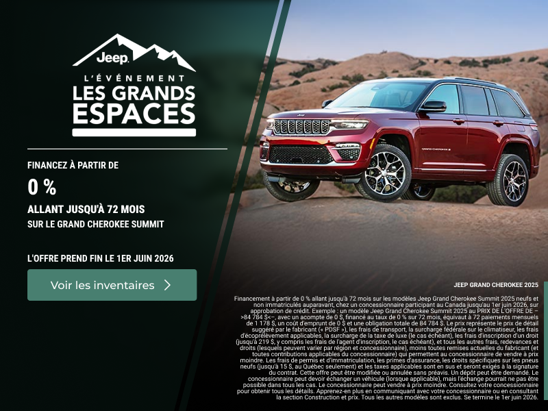 Conduisez un Jeep Grand Cherokee  2025!