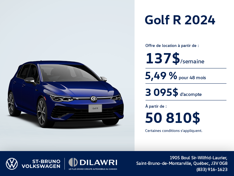 Procurez-vous la Volkswagen Golf R 2024