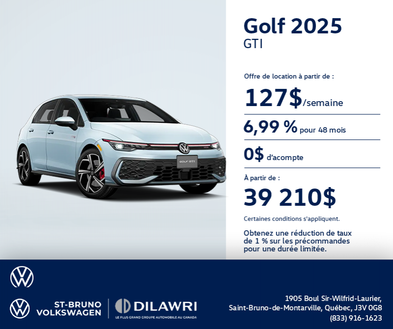 Procurez-vous la Volkswagen Golf Gti 2025