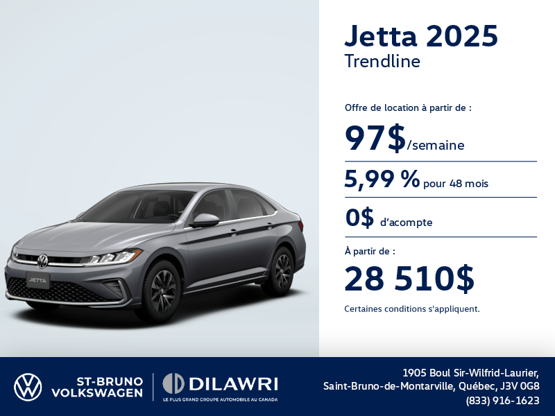 Procurez-vous la Volkswagen Jetta 2025