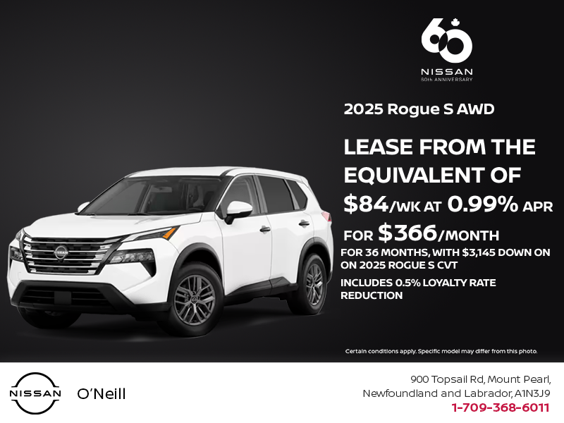 Get the 2025 Nissan Rogue S AWD Today!