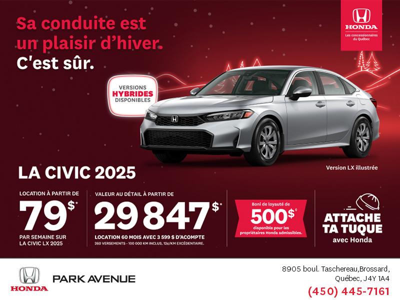 Obtenez le Honda Civic 2025 !