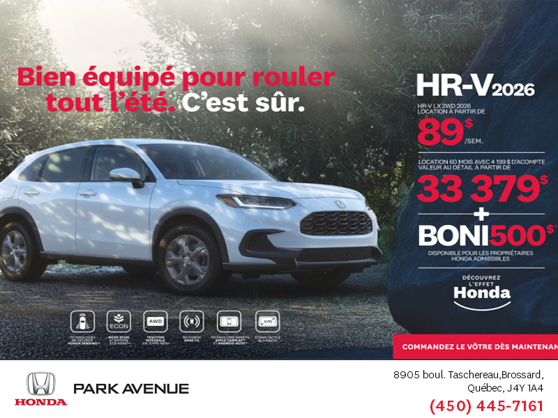 Obtenez le Honda HR-V 2026!