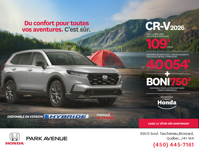 Obtenez le Honda CR-V 2026!