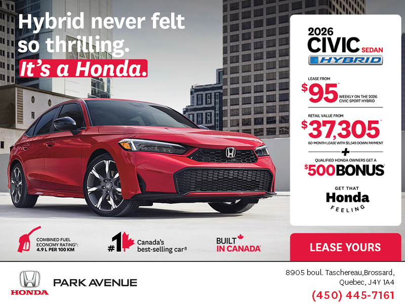 Get the 2026 Honda Civic Sedan Hybrid!