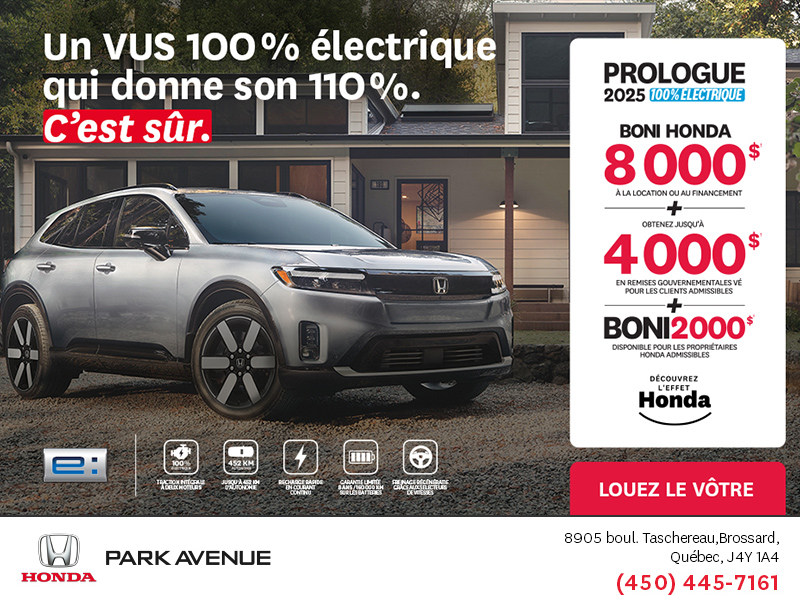 Obtenez le Honda Prologue 2025 !
