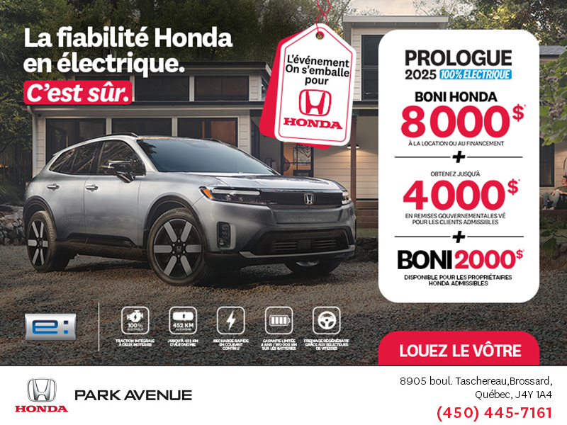 Obtenez le Honda Prologue 2025 !
