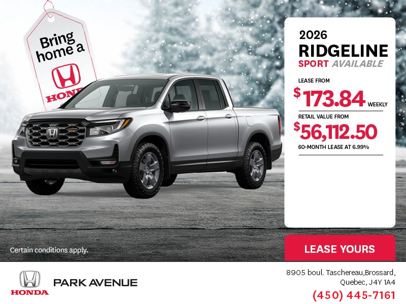 Get the 2026 Honda Ridgeline!